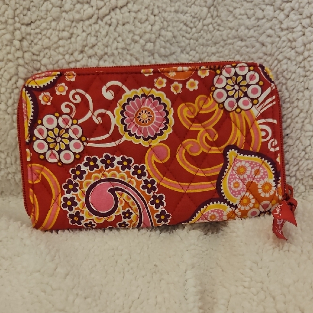 Vera Bradley Pink Floral Paisley Zip Wallet